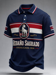 Polo casual estampado de fútbol masculino Chivas de Guadalajara