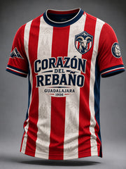 Camiseta casual estampada de fútbol masculino Chivas de Guadalajara