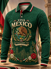 Polo estampado para el Día de la Independencia de México, para hombre