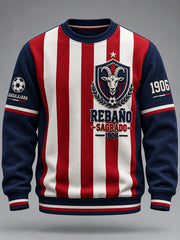 Hombres de fútbol Guadalajara Chiva impreso casual suelta manga larga sudadera