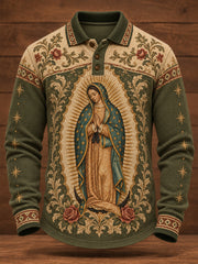 Camisetas casuales para hombre con estampado floral del Día de Nuestra Señora de Guadalupe, México