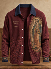 Cárdigan unisex con estampado floral del Día de Nuestra Señora de Guadalupe, México