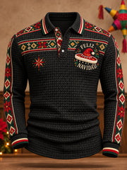 Camisetas casuales estampadas con la frase "Feliz Navidad" para hombres, diseño de México