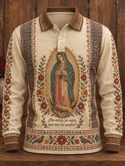 Camisetas casuales estampadas con el arte de la Virgen de Guadalupe de México para hombre