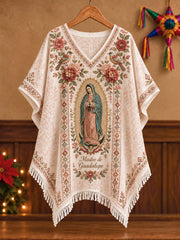 Camisetas estampadas con arte de la Virgen de Guadalupe de México para mujer