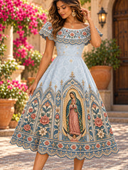 Vestido mexicano de la Fiesta de Nuestra Señora de Guadalupe para mujer