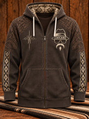 Abrigo estampado de arte chicano mexicano para hombre