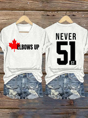 Women's Canada Elbows Up Never 51st Printed Short-Sleeved T-Shirt