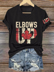 Women's Retro Canada Elbows Up Print T-Shirt