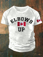 Men'S Retro Elbows Up Canada Printed Casual Crew Neck T-Shirt