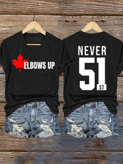 Women's Canada Elbows Up Never 51st Printed Short-Sleeved T-Shirt