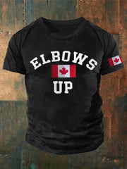 Men'S Retro Elbows Up Canada Printed Casual Crew Neck T-Shirt