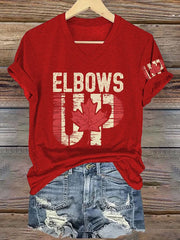 Women's Retro Canada Elbows Up Print T-Shirt