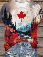 Women's Canada Maple Leaf Print Casual Tee