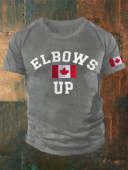 Men'S Retro Elbows Up Canada Printed Casual Crew Neck T-Shirt