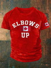 Men'S Retro Elbows Up Canada Printed Casual Crew Neck T-Shirt