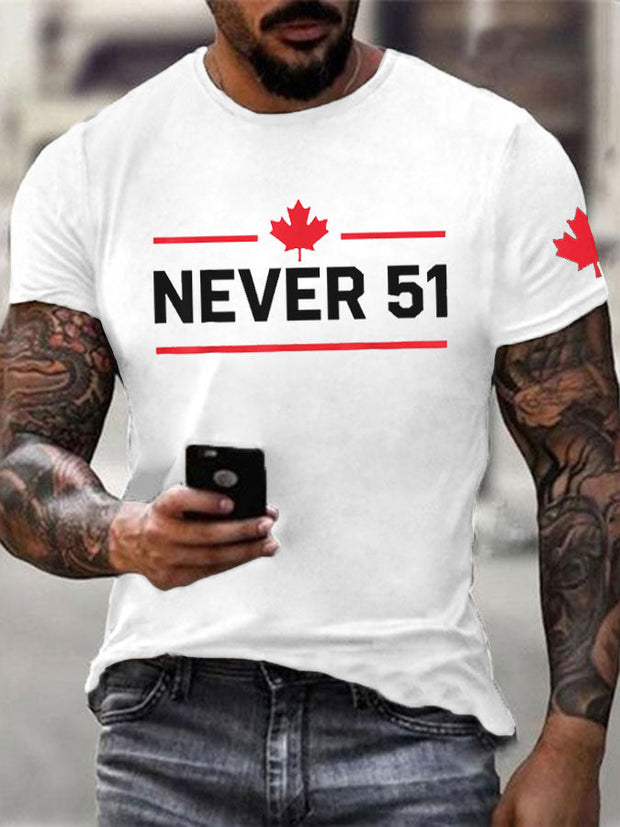 Men's Never 51st State Canada Printed T-Shirt