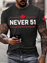 Men's Never 51st State Canada Printed T-Shirt