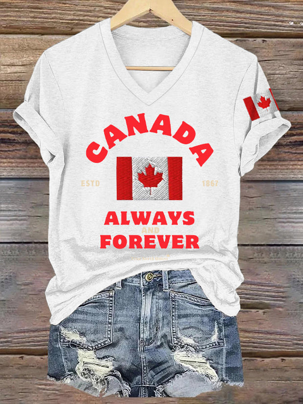 Women's Canada Always And Forever V-Neck Tee