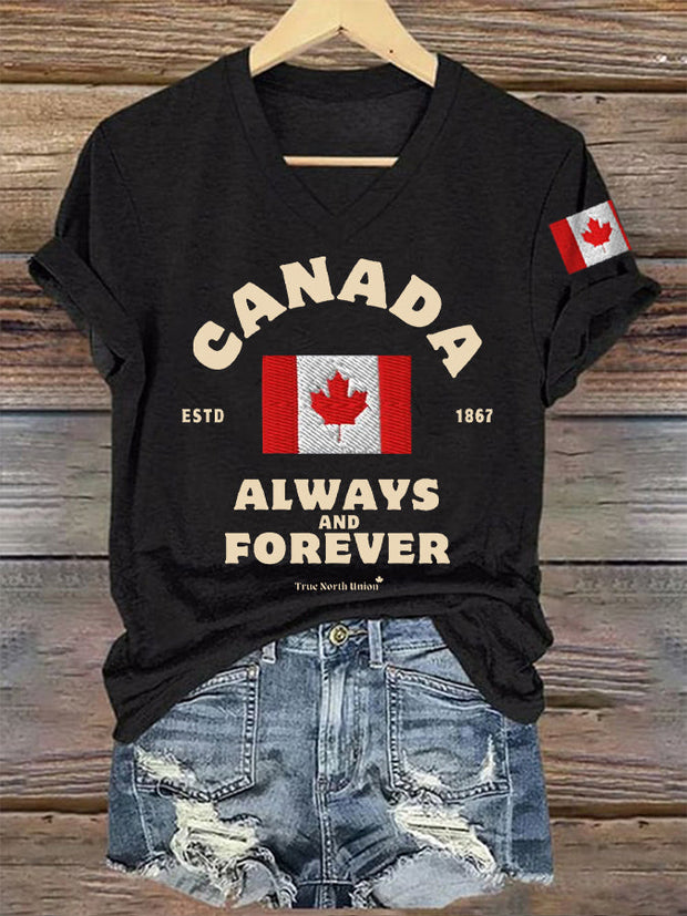 Women's Canada Always And Forever V-Neck Tee