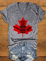 Women's "Never the 51st State ELBOWS UP" Print T-Shirt