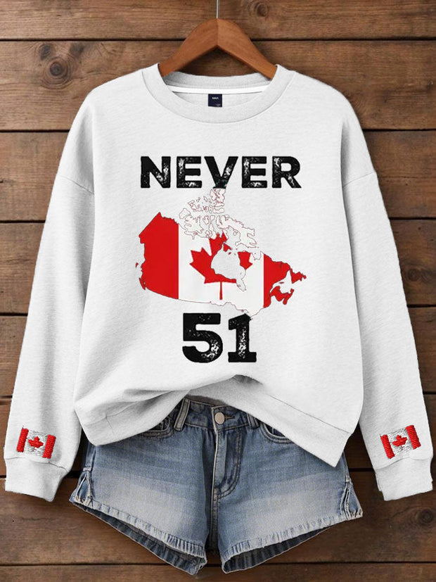 Women's Canada Never 51 Printed Sweatshirt