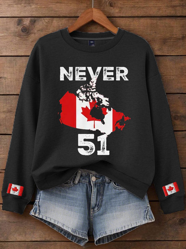 Women's Canada Never 51 Printed Sweatshirt