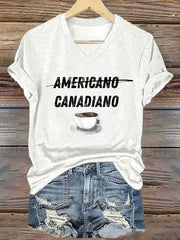 Women's Canada Printed V-neck T-Shirt