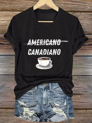 Women's Canada Printed V-neck T-Shirt