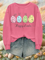 Women's Rabbit Art Print Casual Sweatshirt