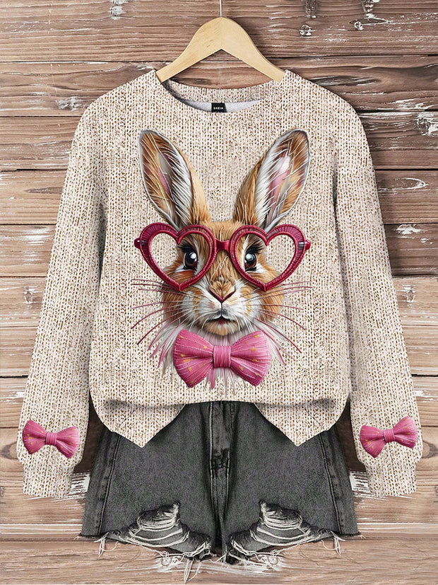 Women's Easter Bunny Print Sweatshirt