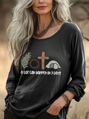 Women's Easter Faith A Lot Can Happen In 7 Days Printed Top