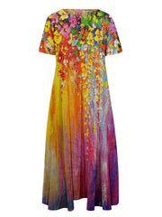 Women's Oil Painting Printed Loose Casual Dresses