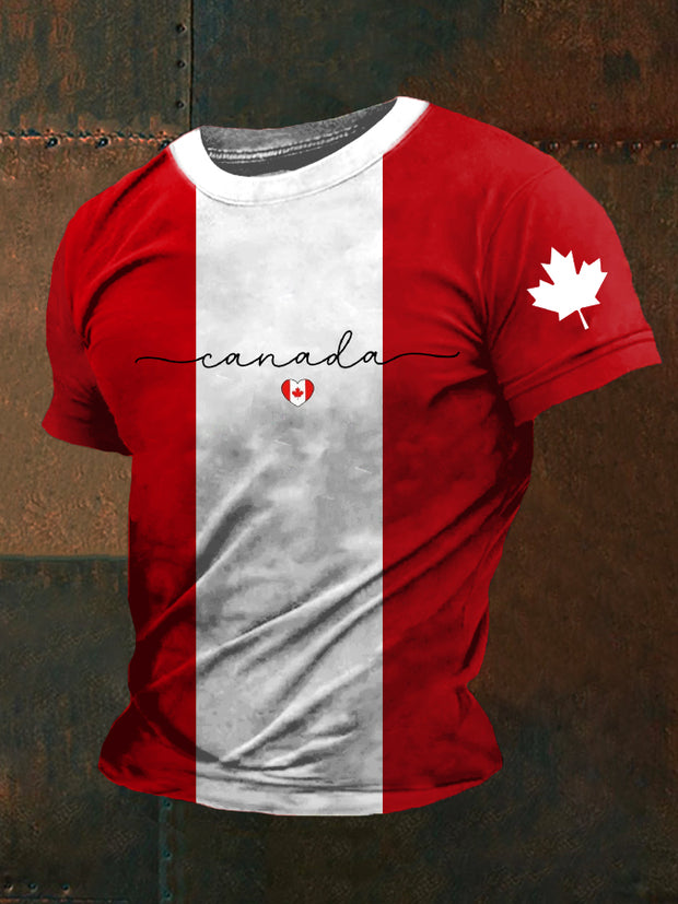 Men's Canada Print Contrast T-shirt