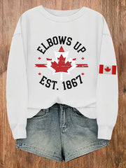 Women's Canada Elbows Up Est.1867 Printed Sweatshirt