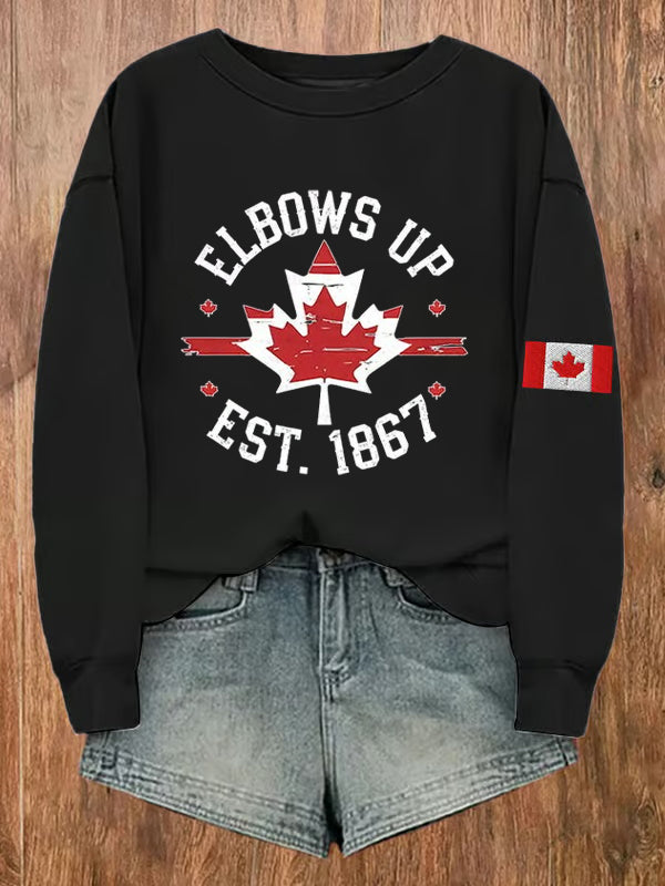 Women's Canada Elbows Up Est.1867 Printed Sweatshirt