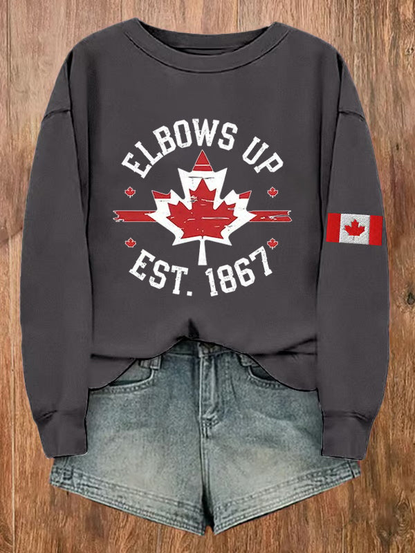 Women's Canada Elbows Up Est.1867 Printed Sweatshirt