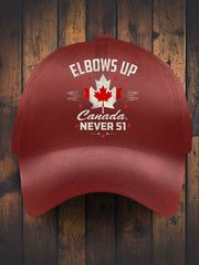 Unisex Elbows Up Never 51 Canada Flag Hat