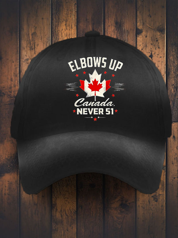 Unisex Elbows Up Never 51 Canada Flag Hat