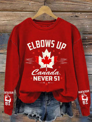 Women's Canada Elbows Up Never 51 Printed Sweatshirt