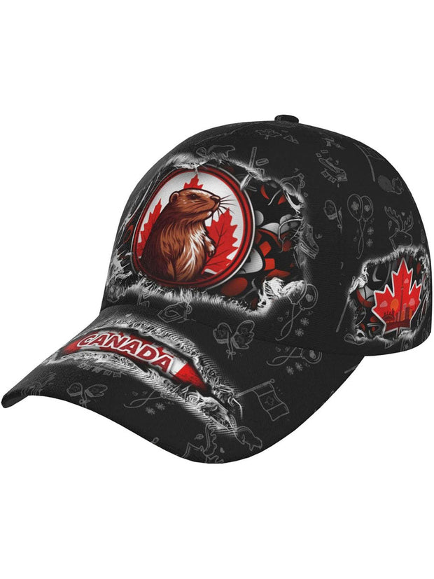 Unisex Beaver Maple Leaf Canada Flag Hat