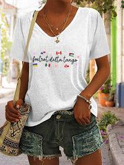 Women's Canada Foxtra Delta Tango Printed V-neck Shirt