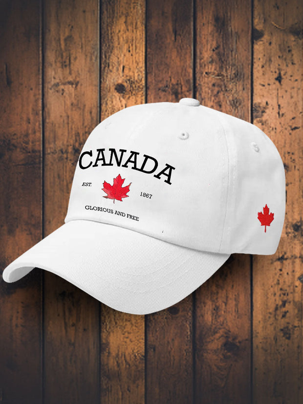 Unisex Canada Gloruous&Free Printed Hat