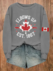 Women's Canada Elbows Up Est.1867 Printed Sweatshirt