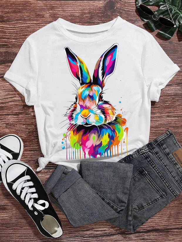 Women's Easter Bunny Print T-Shirt