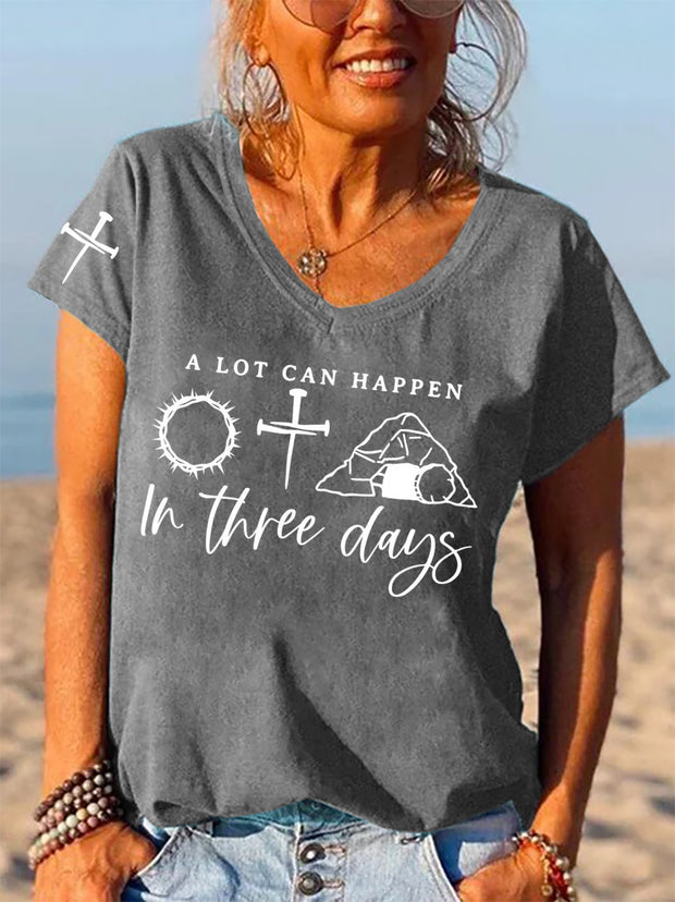 Women's Easter "A lot can happen in three days" print