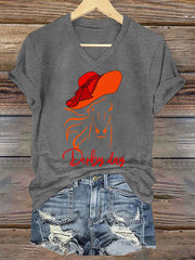 Women's Derby Day Printed V-Neck T-Shirt