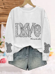 Women's Easter Bunny Love Printed Sweatshirt