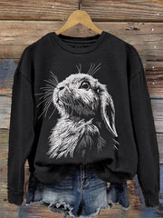 Women's Cute Bunny Happy Easter Casual Sweatshirt