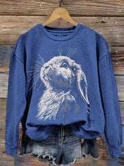 Women's Cute Bunny Happy Easter Casual Sweatshirt